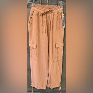 New Rewash Brand Smocked Parachute Burnt Rust Cargo Pant Women's Size Small